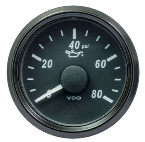 VDO SingleViu Fuel Level Gauges 3-180 Ohm Black 52mm